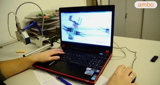 optical system for part recognition hands using a laptop