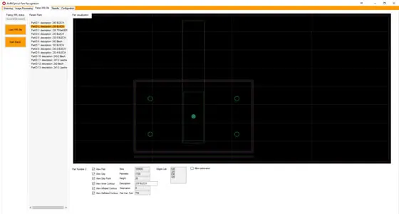 optical system for part recognition parse xml file