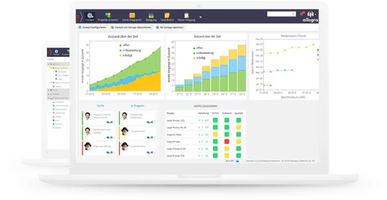 allegra project management system on laptop
